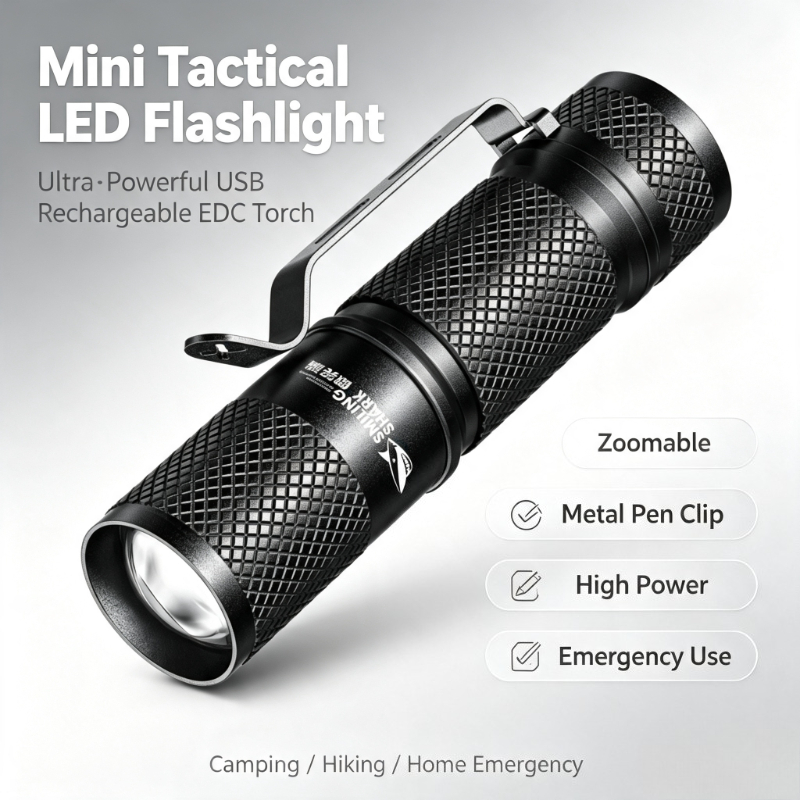 Edc (Every Day Carry - SMILING SHARK Ultra-Mocna Mini Taktyczna Latarka