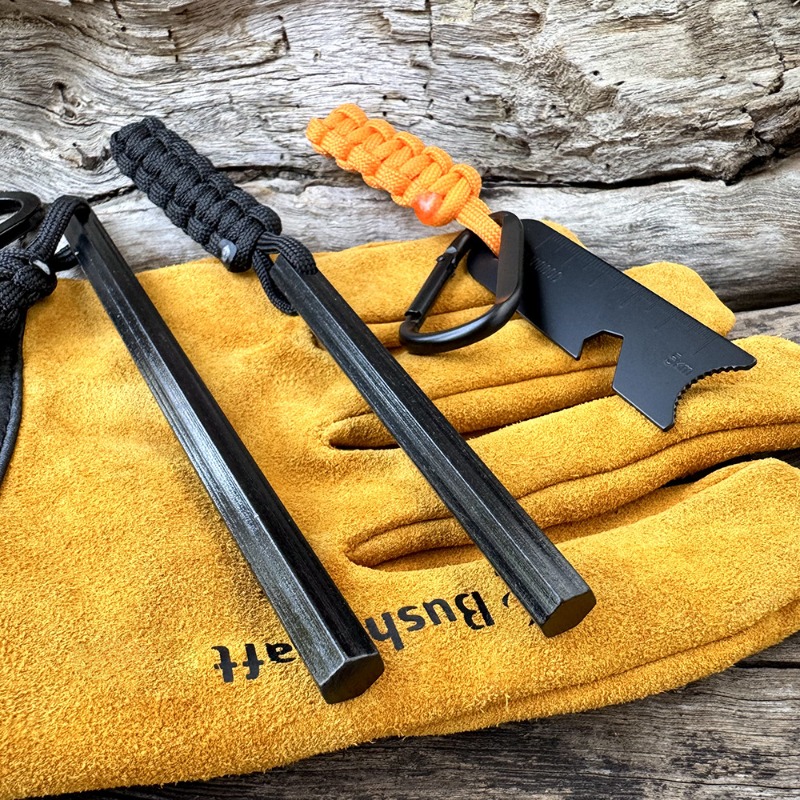 Ferro Rod Striker - Ręcznie Pleciony Sznurkowy Sześciokątny Krzesiwo Magnesium,
